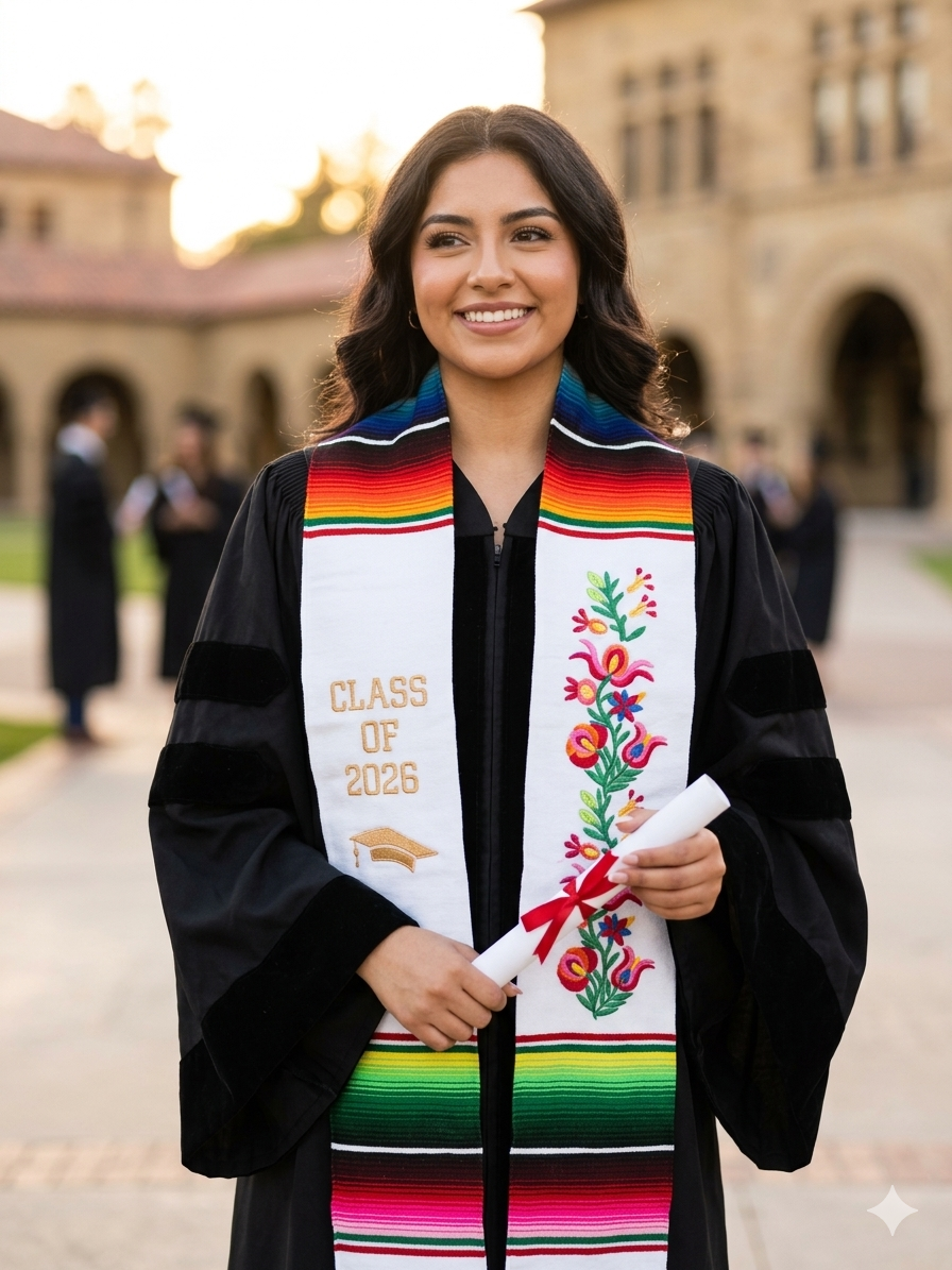 Graduation Moflas Flores Blancas Graduation Sash | M&B Tiny Shop
